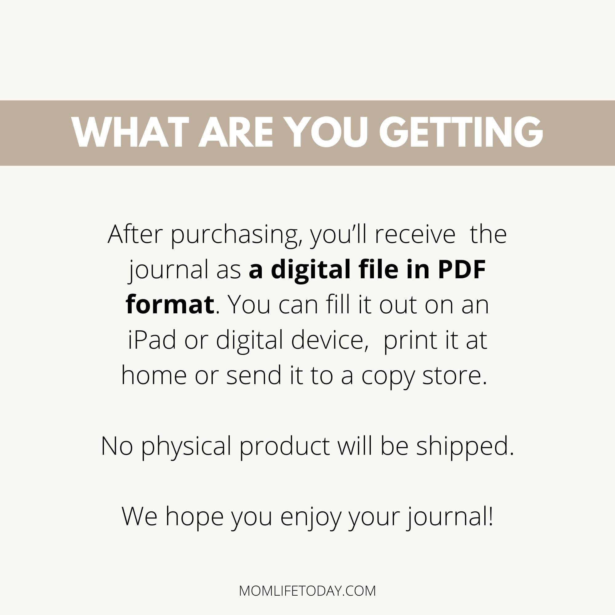 30-Day Prayer Journal for Moms: Christian Devotional (Digital Download)