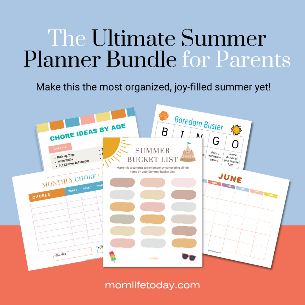 Summer Planner Bundle for Moms: Chore Chart, Bucket List, Calendar & More