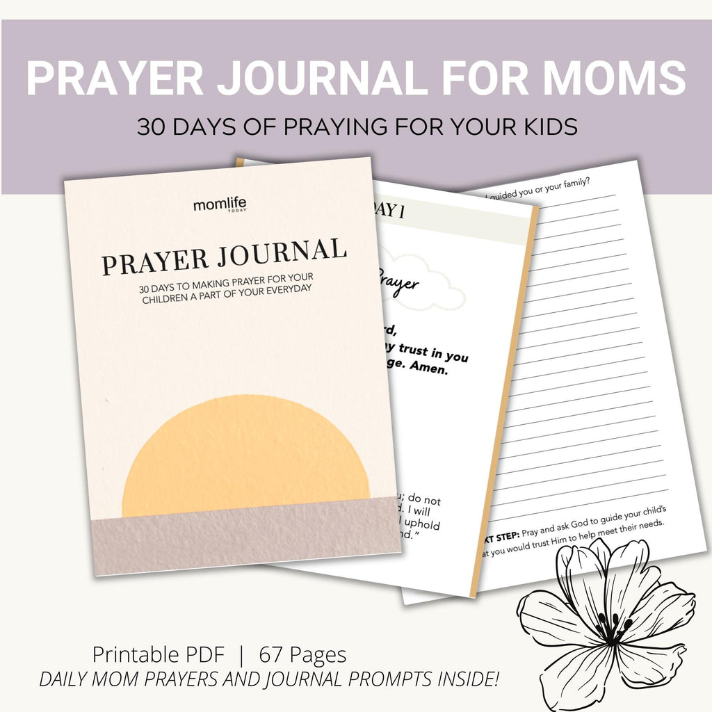 30-Day Prayer Journal for Moms: Christian Devotional (Digital Download)