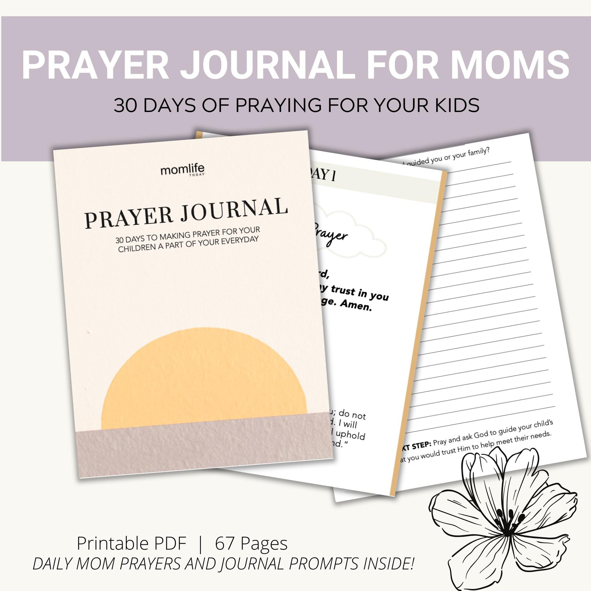 30-Day Prayer Journal for Moms: Christian Devotional (Digital Download)